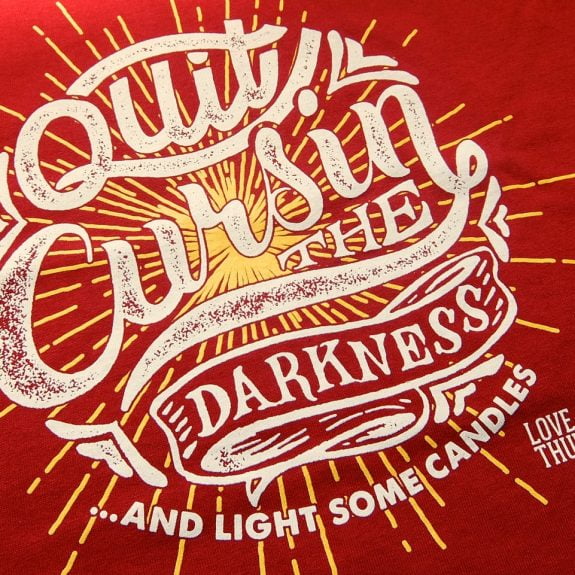 Quit Cursin' the Darkness T-shirt - Vintage Red - Image 5